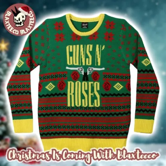 Discover Gun And Rose Signature Holiday Ugly Christmas Sweater 2025