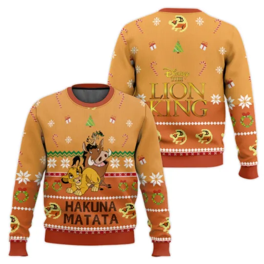 The Lion King Hakuna Matata Friendship Ugly Christmas Sweater