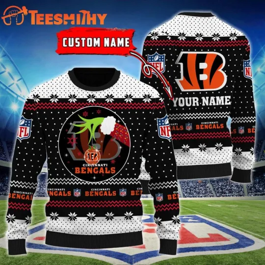 Discover Custom Cincinnati Bengal1 football funny character Hands Ugly Christmas Sweater