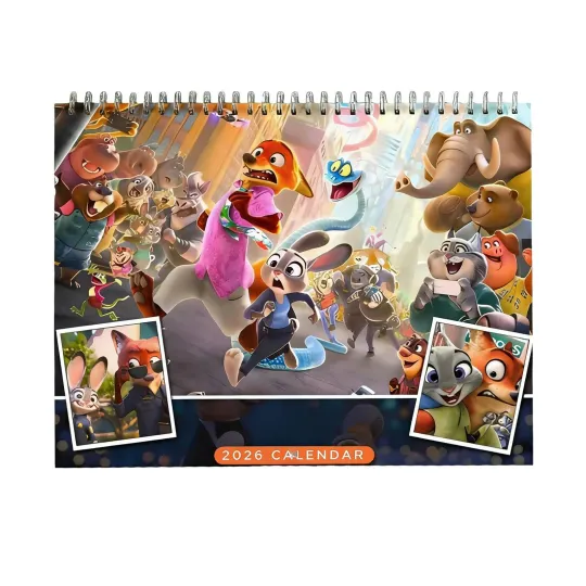 Discover 2026 Zootopia Animal Desk Calendar 12 Month Movie Theme Monthly Family Planner