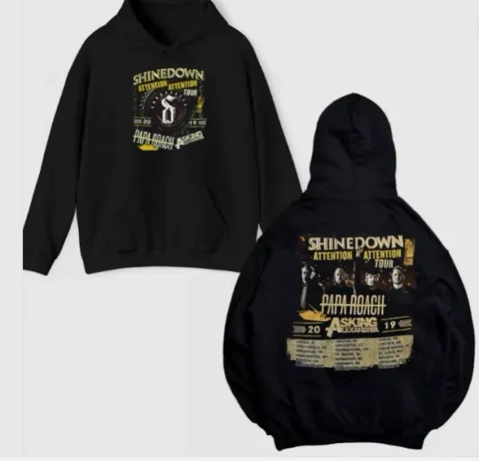 Discover New shine down Attention US Tour Hoodie 2D