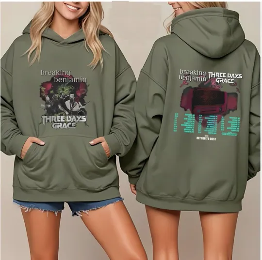Discover Breaking Benjamin Three Days Grace Tour Dates 2025 New Unisex Hoodie
