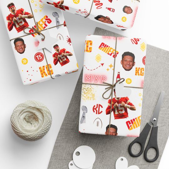 Discover Patrick Mahomes Gift Wrap Roll Kansas City Colorful Wrapping Papers Eco-Friendly Packaging Solutions