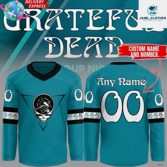 Discover Personalized San Sharks Grateful Dad Night 2025 Blue Hockey Jersey
