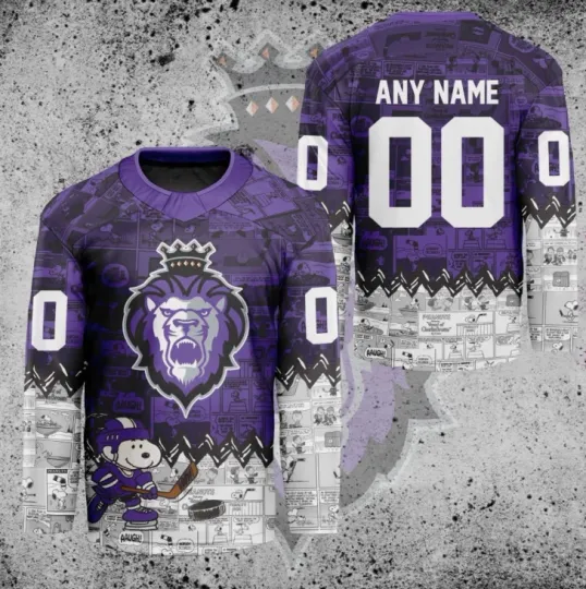 Discover Personalized Reading Royal Peanuts 75th Anniversary Hockey Jersey