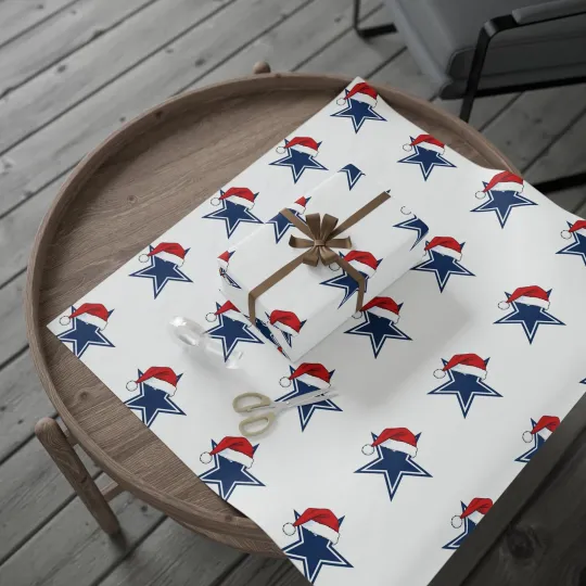 Discover Dallas Cowboys Star Santa Cap Christmas Wrapping Papers