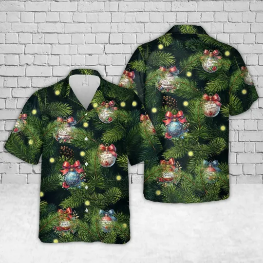 Discover Merry Christmas Baubles Hawaiian Shirt