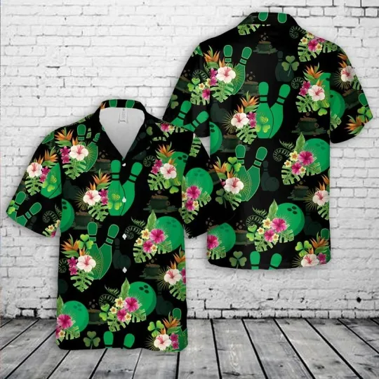 Discover Saint Patricks Day Tropical Bowling Hawaiian Shirt, Hawaiian Shirt for Men Dad
