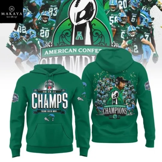 Discover Tulane Wave American Champs 2025 Special Edition 3D Fan Hoodie