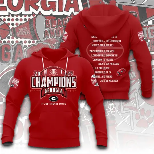 Discover Bulldogs Football 2025 SEC Football Champions 3D Apparel