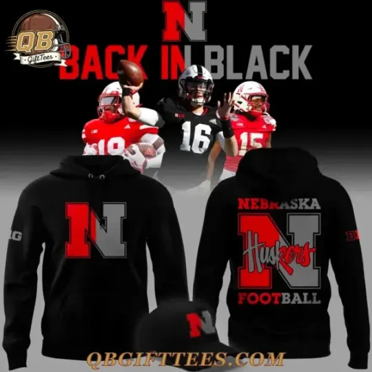 Nebraska Back In Black Fan Style Hoodie Limited Unisex 3D