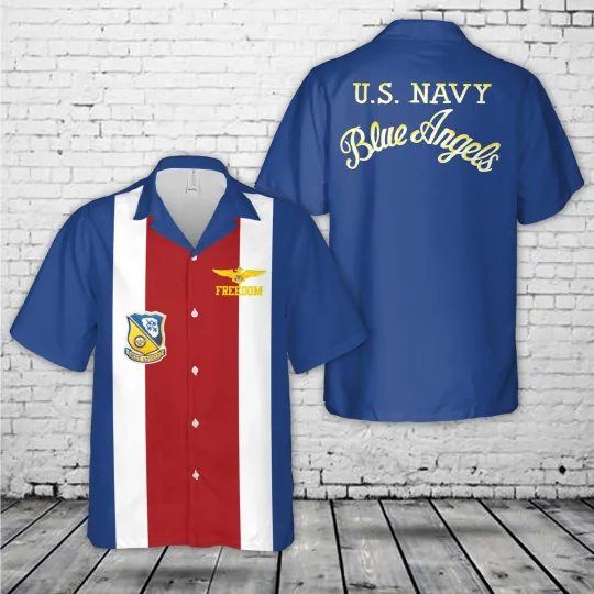 US Navy Blue Angels 4th Of July Hawaiian Shirt