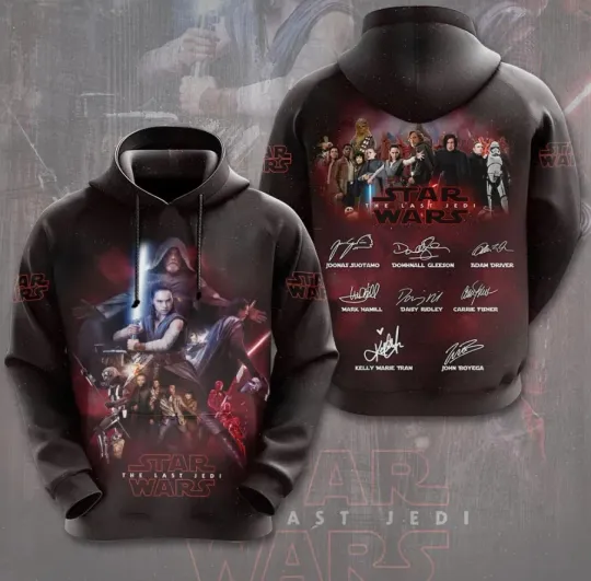 Discover Star Wars The Last Jedi Signatures 3D Hoodie Unisex