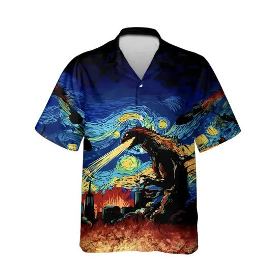 Discover god zilla Starry Night Art Hawaiian Shirt, Van Gogh Shirt Gifts For