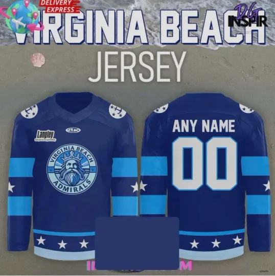 Discover Personalized Admirals Virginia Beach 2025 Hockey Jersey Gift For Christmas