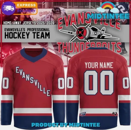 Discover Personalized Evansville Professional Ice Hockey Team Hockey Jersey