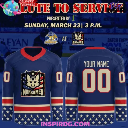 Discover Personalized Marksmen Salute to Service 2025 Hockey Jersey Gift For Christmas