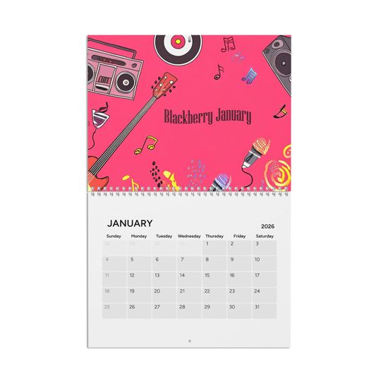 Discover 2026 Music Calendar: Funky Song Titles Vertical Wall Calendar, Monthly Planner for Home, Music Studio