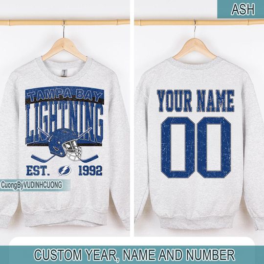 Discover Customized Tampa Bay Lightning Sweatshirt, Tampa Bay Lightning shirt, Tampa Bay Hockey shirt, Custom Hockey Shirt, Hockey Christmas Gift