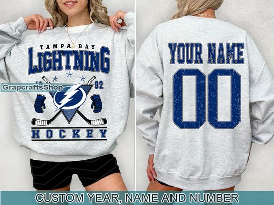 Discover Vintage Tampa Bay Lightning Sweatshirt, Retro Tampa Bay shirt, Tampa Bay Hockey Fan shirt, Tampa Bay Sweatshirt, Custom hockey tee
