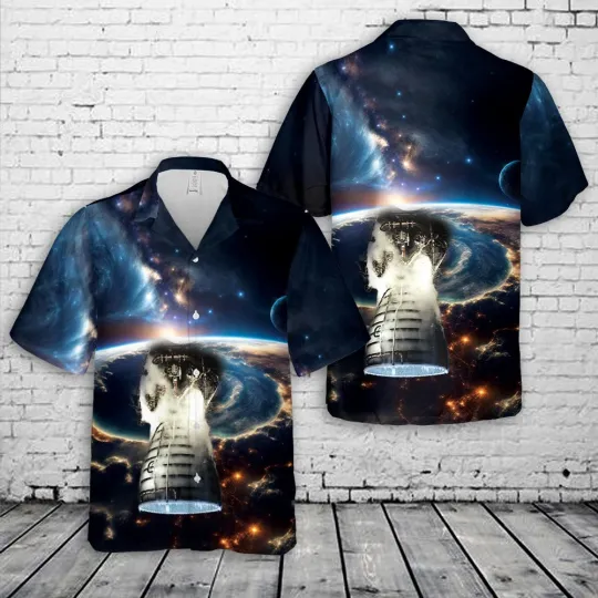 Discover RS 25 Space Shuttle Main Engine Hawaiian Shirt
