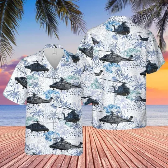 US Air Force Boeing MH 139 Grey Wolf Hawaiian Shirt