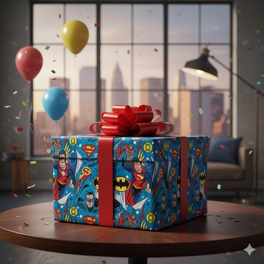 Discover Superman- Batman Wrapping Paper