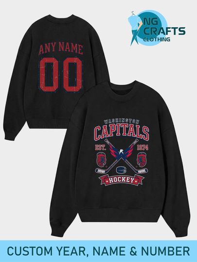Discover Personalized Washington Capitals Unisex Sweatshirt, Hockey Number