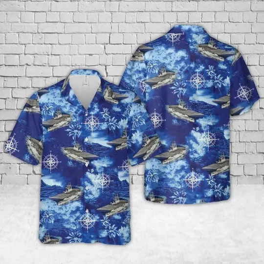 Discover Us Navy Hawaiian Shirt ,Navy USS America Hawaiian Shirt Military Aloha Shirt