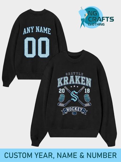 Discover Personalized Seattle Kraken Hockey Sweatshirt, Custom Number & Name