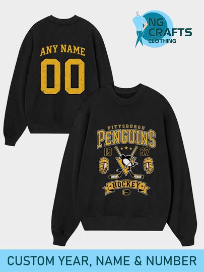 Discover Personalized Pittsburgh Penguins Hockey Sweatshirt, Custom Name & Number