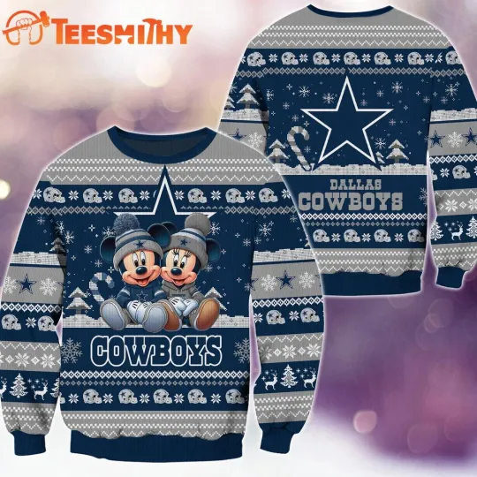 Discover Dallas Cowboi football Mickey Minnie Ugly Christmas Sweater