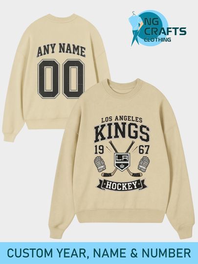 Personalized Los Angeles Kings Hockey Sweatshirt, Custom Number
