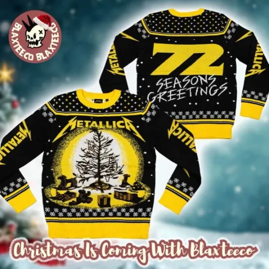 Discover Metallicaa 72 Seasons Greetings Burnt Tree Holiday Ugly Christmas Sweater S-5XL