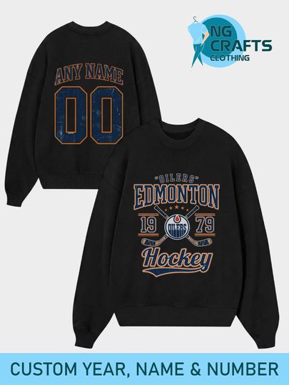 Discover Personalized Edmonton Oilers Sweatshirt, Custom Hockey Name & Number