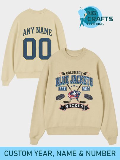 Discover Personalized Columbus Blue Jackets Sweatshirt, Hockey Number Shirt
