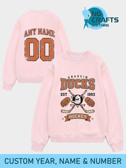 Personalized Anaheim Ducks Hockey Sweatshirt, Custom Name & Number