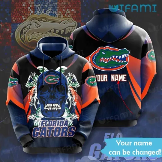 Custom Florida Gators Hoodie 3D Skull Flower Gators Gift