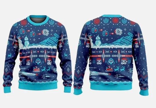 Discover Star Wars Christmas Ugly Sweater, Sci-Fi Holiday Sweater Gift For Christmas