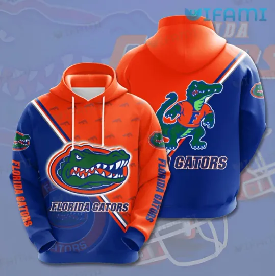 Florida Gators Hoodie 3D Orange Blue Logo Gators Gift