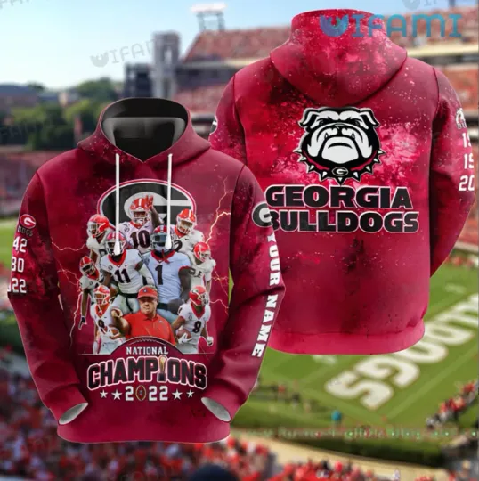 Georgia Football Hoodie 3D National Champion 2022 GA bulldogs
