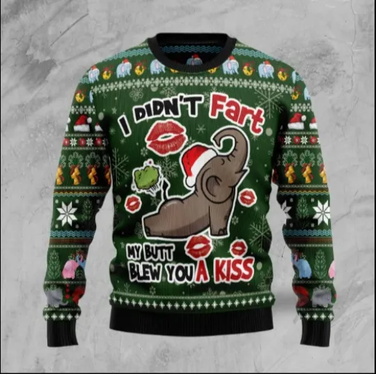 Discover Elephant I Didnt Fart My Butt Blew You Ugly Christmas Sweater Gift For Christmas