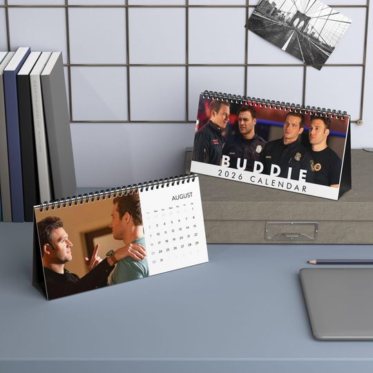 Discover Buddie Desktop Calendar (2026 grid), Buck-Eddie 9-1-1 Calendar, Evan Buckley and Edmundo Diaz Fan gifts