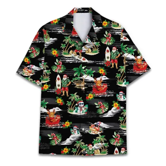 Discover Santa Hawaiian Shirt Reindeer Hawaiian Shirt, Xmas Shirt Holiday Shirt