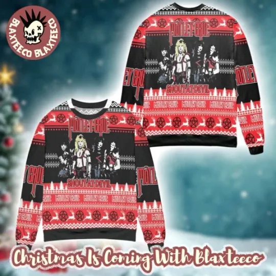 Discover Motley-Crue Band Shout At Devil Band Art Ugly Christmas Sweater