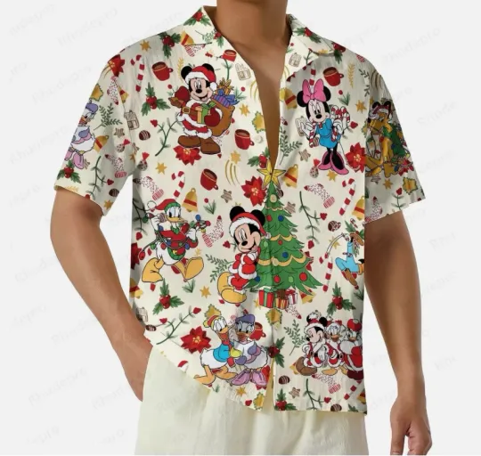Discover Mickey Mouse & Friends Happy Christmas Day Aloha Hawaiian Shirt