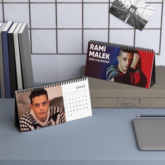 Discover Rami Malek Desk Calendar, Desktop Calendar, 2026 Calendar, Rami Malek Calendar, Wall Calendar, Office Calendar