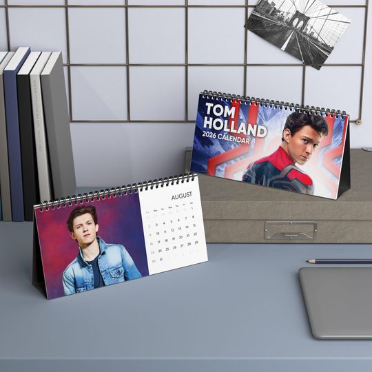 Tom Holland Desktop Calendar (2026 grid), Tom Holland Calendar, Tom Holland Fan gifts