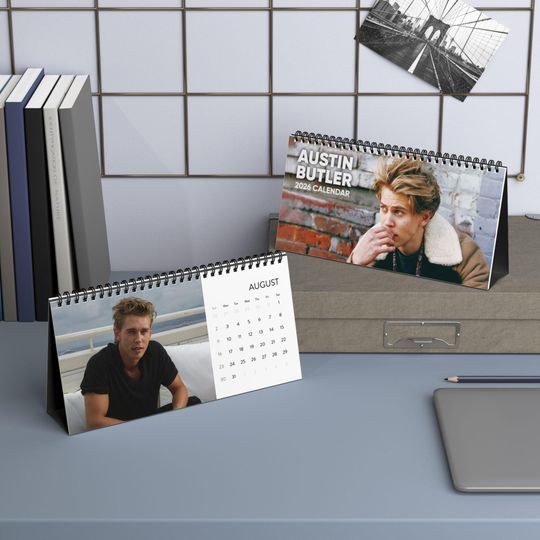 Discover Austin Butler Desktop Calendar (2026 grid), Austin Butler Calendar, Austin Butler Fan gifts