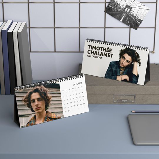 Discover Timothe Chalamet Desktop Calendar (2026 grid), Timothe Chalamet Calendar, Timothe Chalamet Fan Gifts